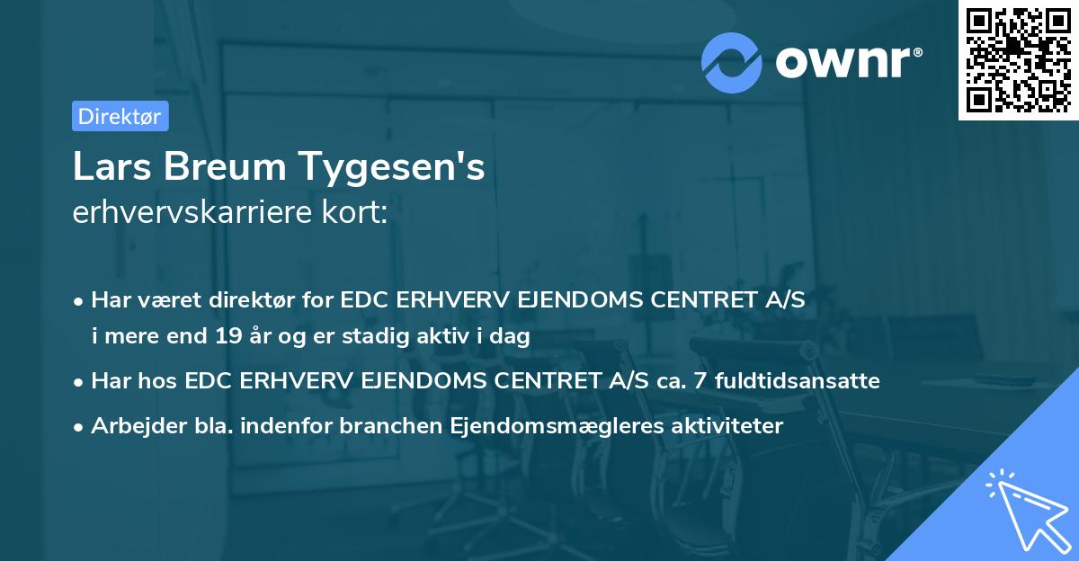 Lars Breum Tygesen's erhvervskarriere kort