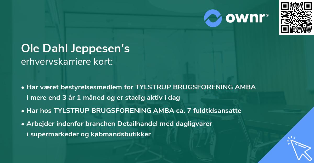 Ole Dahl Jeppesen's erhvervskarriere kort