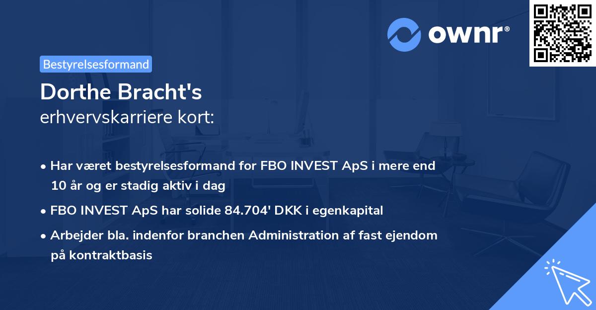 Dorthe Bracht's erhvervskarriere kort