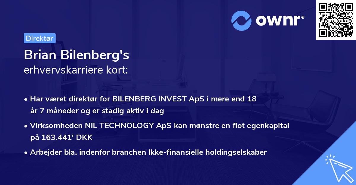 Brian Bilenberg's erhvervskarriere kort