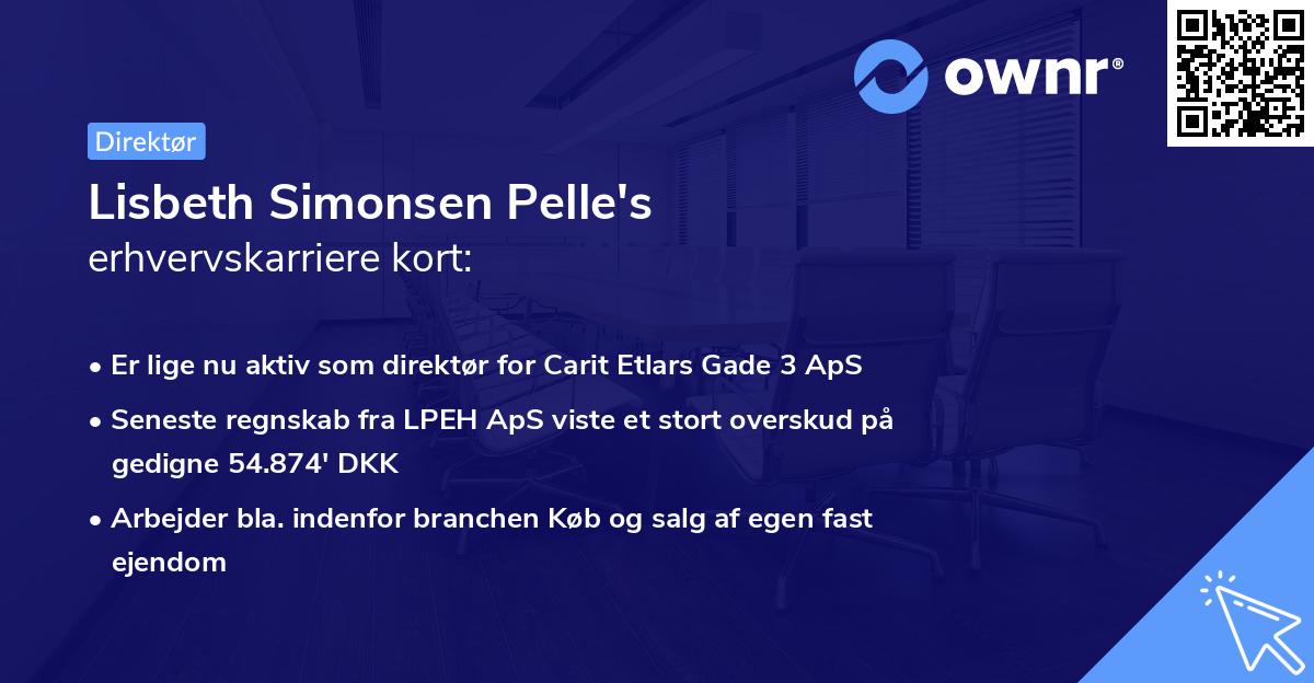Lisbeth Simonsen Pelle's erhvervskarriere kort