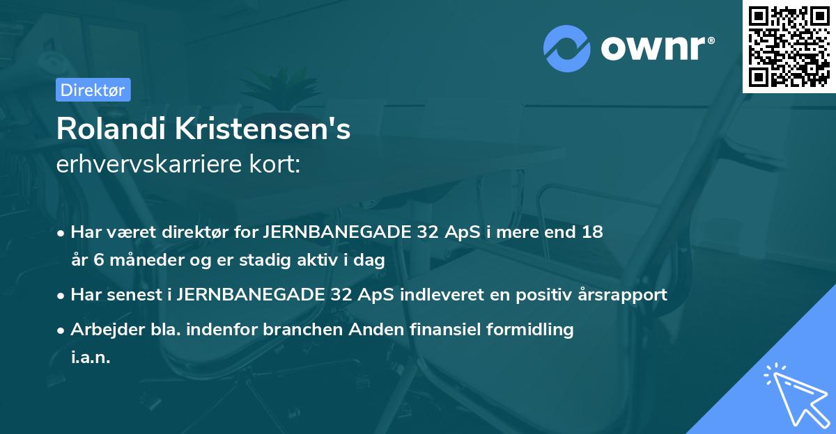Rolandi Kristensen's erhvervskarriere kort