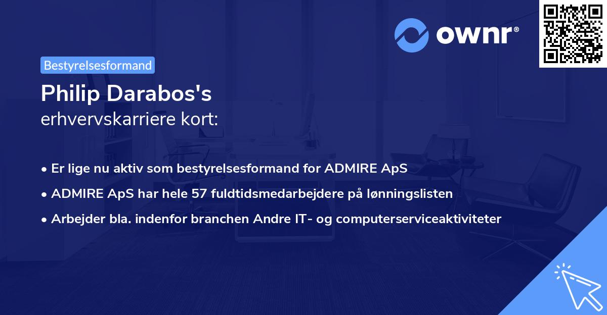 Philip Darabos's erhvervskarriere kort