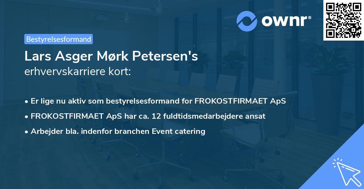 Lars Asger Mørk Petersen's erhvervskarriere kort