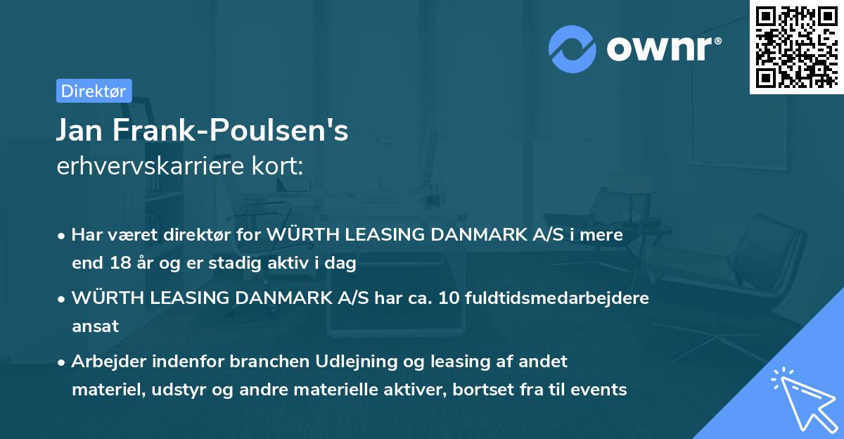 Jan Frank-Poulsen's erhvervskarriere kort