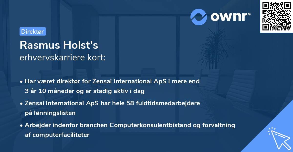 Rasmus Holst's erhvervskarriere kort