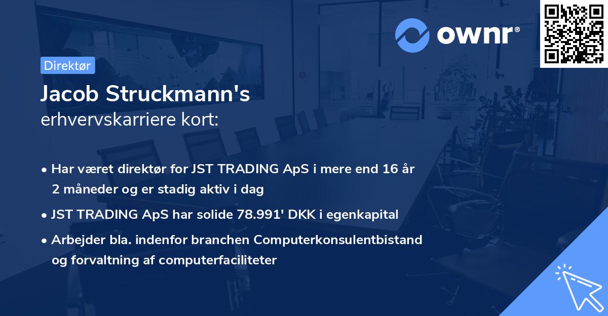 Jacob Struckmann's erhvervskarriere kort