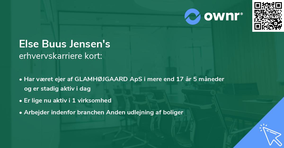 Else Buus Jensen's erhvervskarriere kort