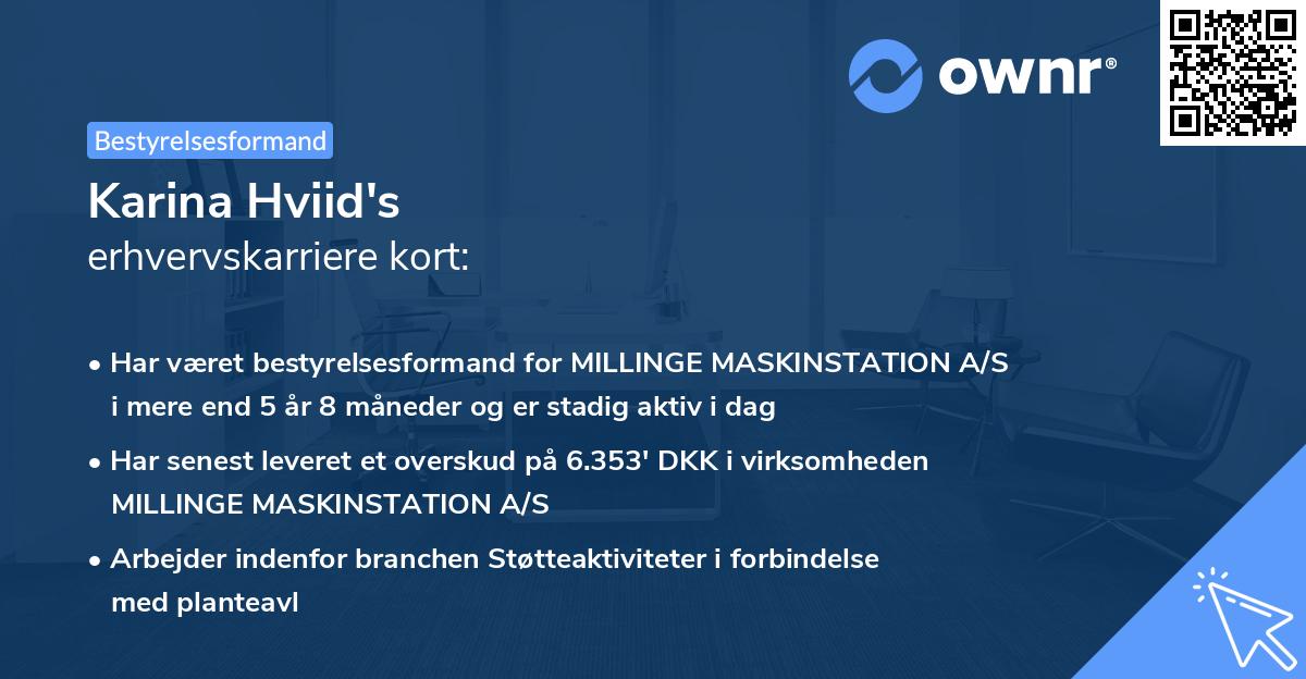 Karina Hviid's erhvervskarriere kort