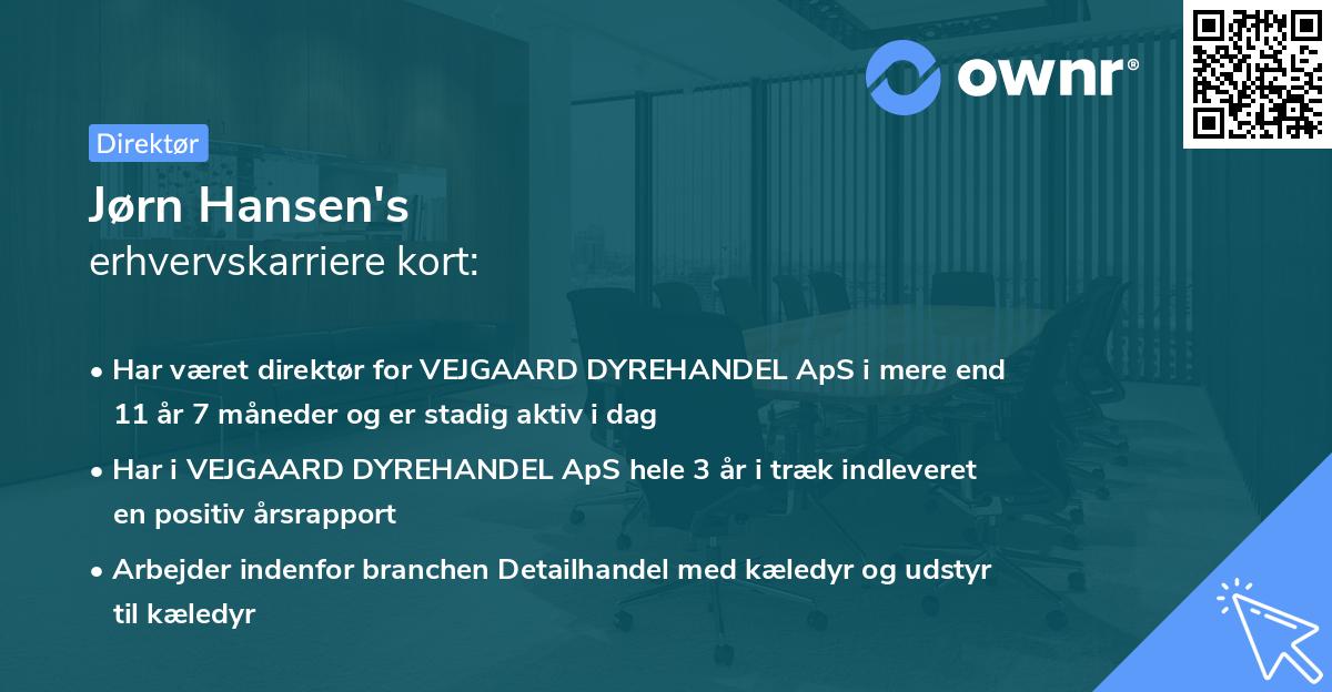 Jørn Hansen's erhvervskarriere kort