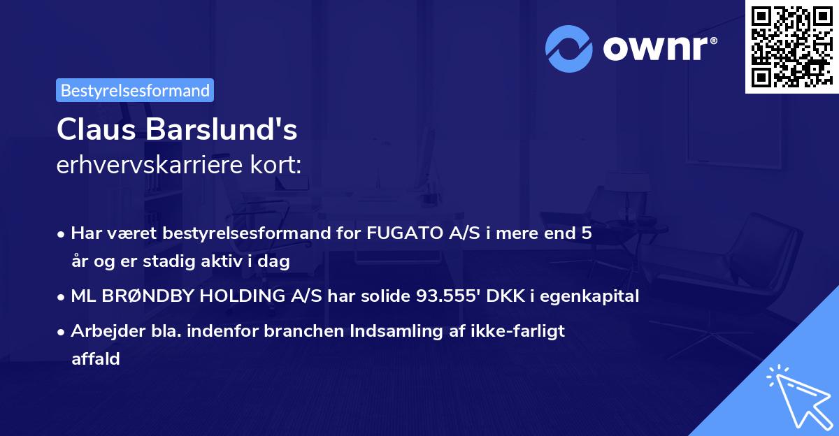 Claus Barslund's erhvervskarriere kort