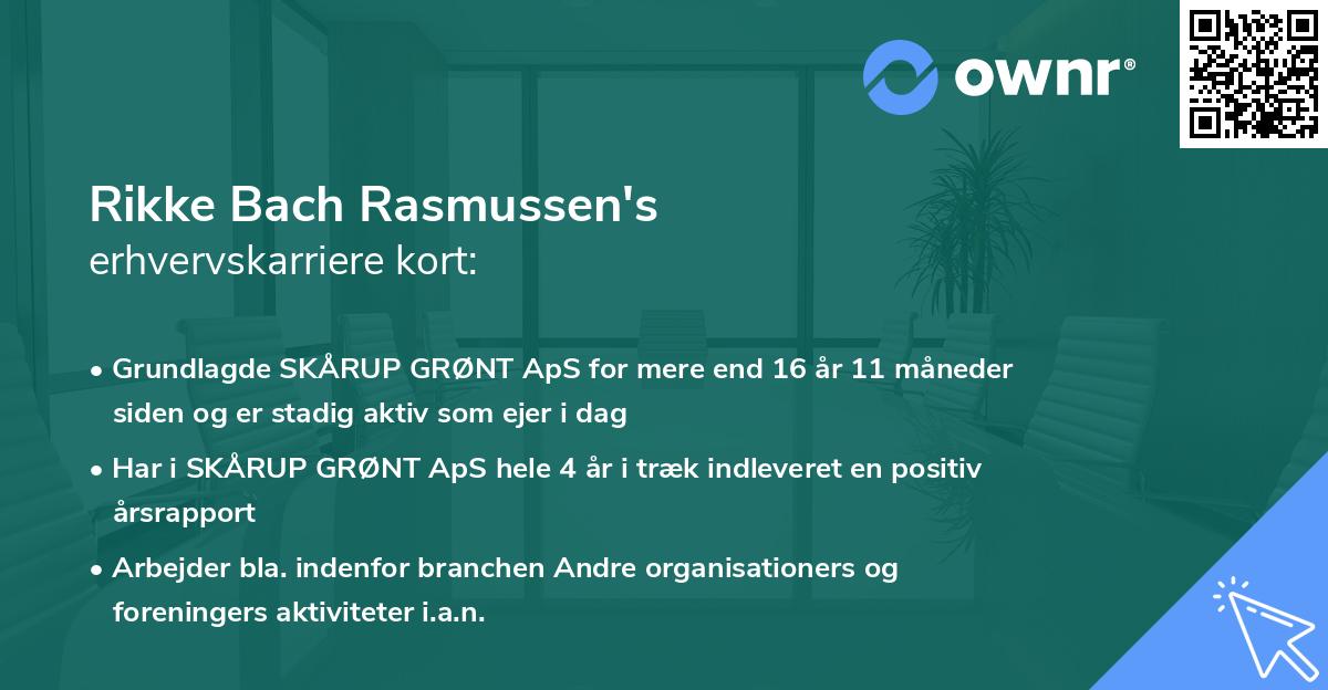 Rikke Bach Rasmussen's erhvervskarriere kort