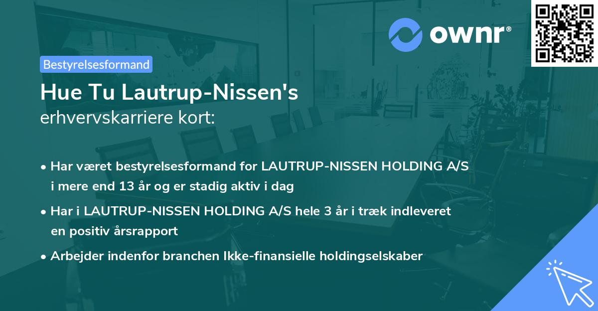 Hue Tu Lautrup-Nissen's erhvervskarriere kort