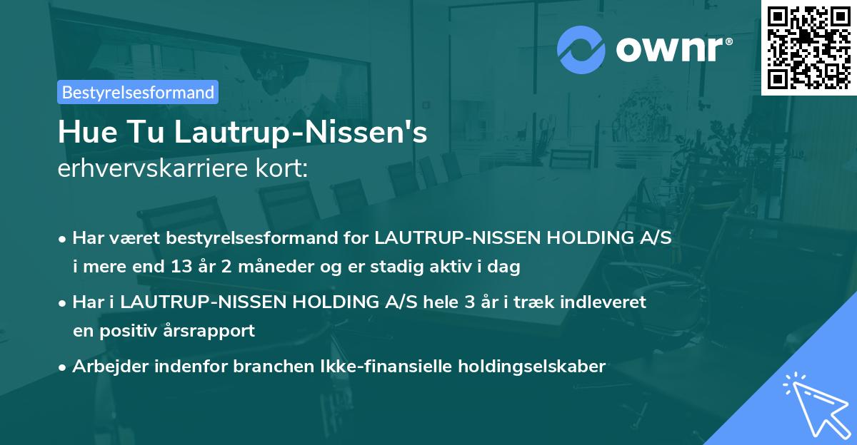 Hue Tu Lautrup-Nissen's erhvervskarriere kort