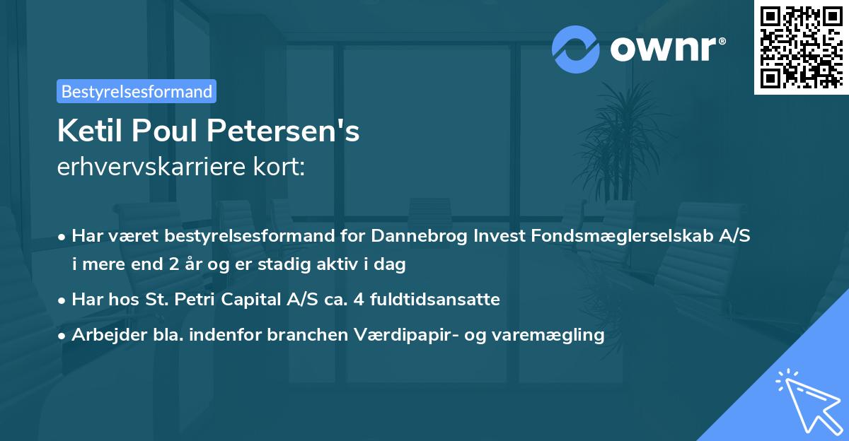Ketil Poul Petersen's erhvervskarriere kort