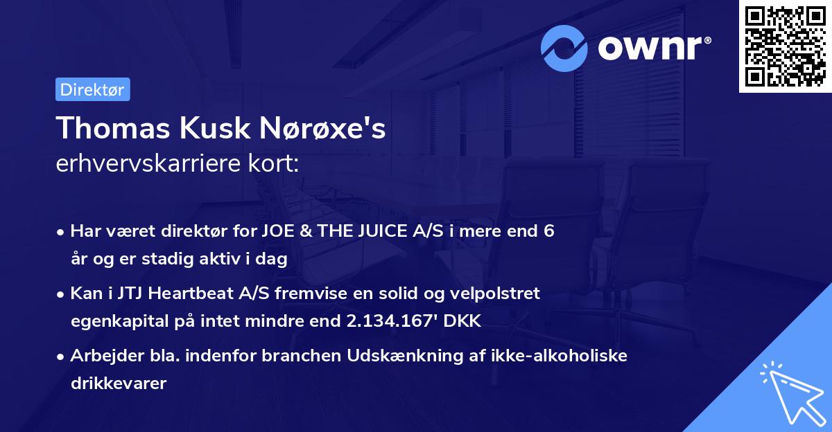 Thomas Kusk Nørøxe's erhvervskarriere kort