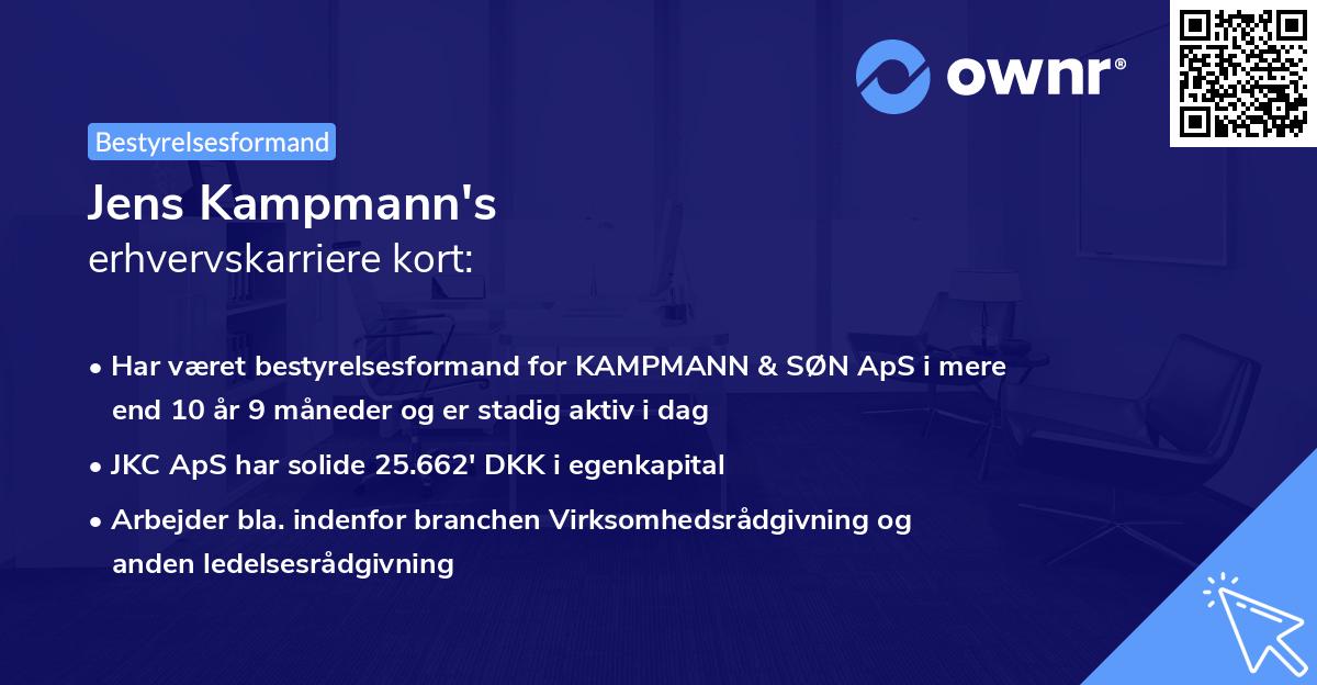 Jens Kampmann's erhvervskarriere kort