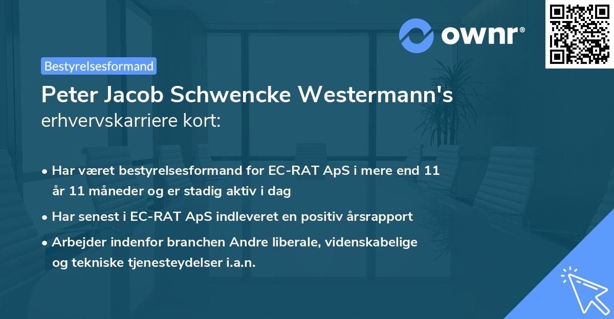 Peter Jacob Schwencke Westermann's erhvervskarriere kort