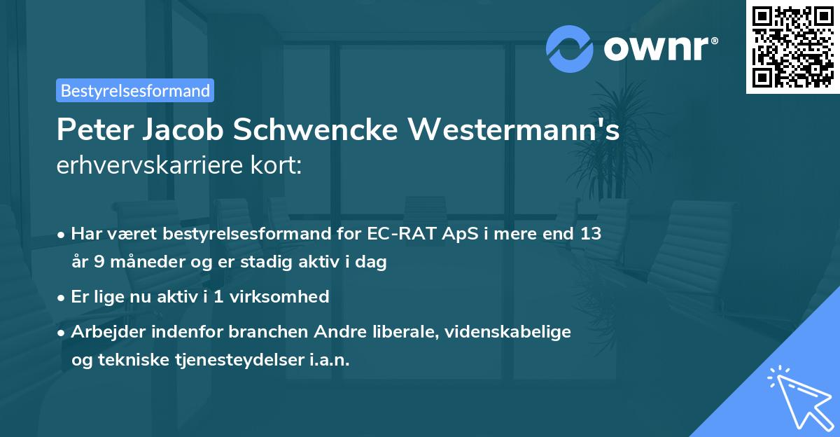Peter Jacob Schwencke Westermann's erhvervskarriere kort