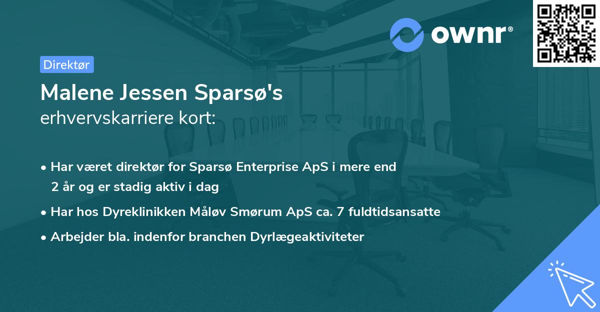 Malene Jessen Sparsø's erhvervskarriere kort