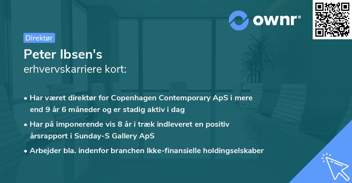 Peter Ibsen's erhvervskarriere kort