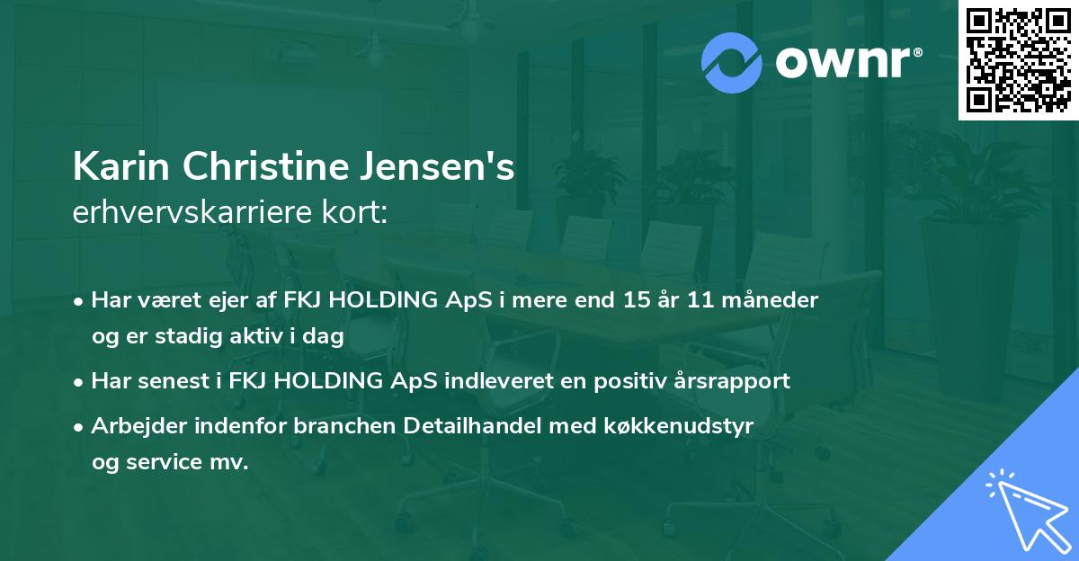 Karin Christine Jensen's erhvervskarriere kort