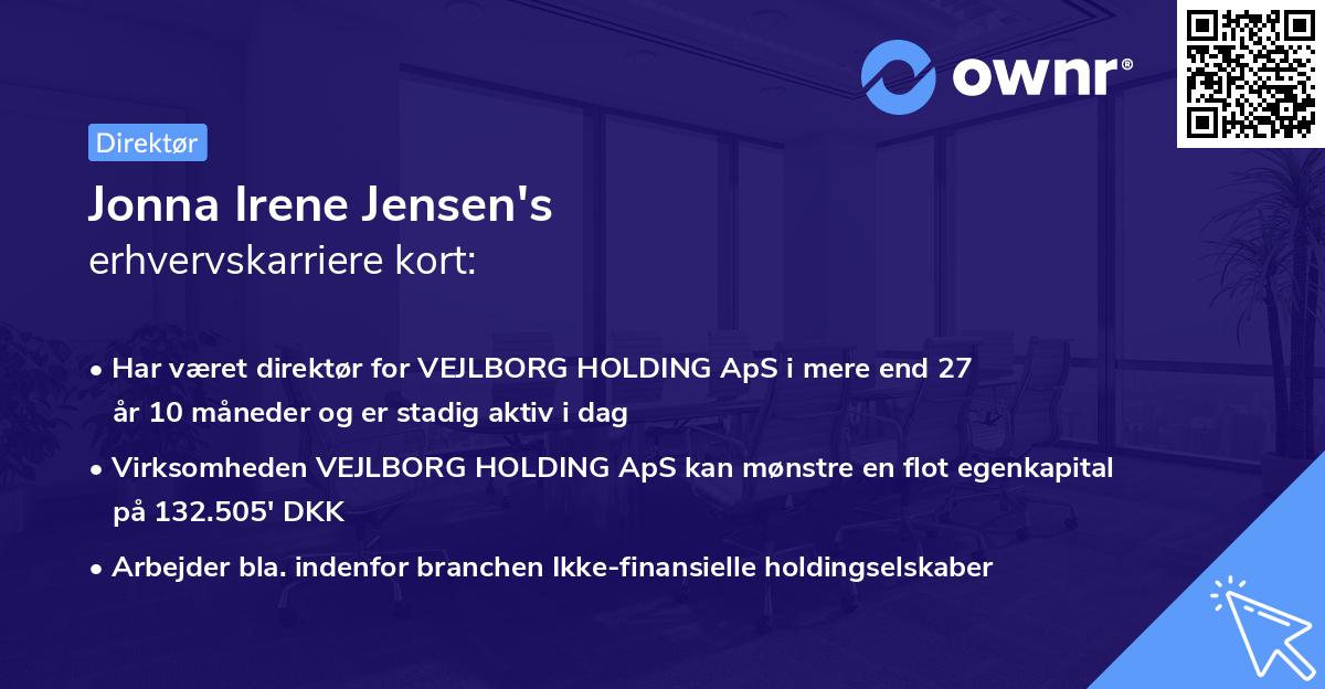 Jonna Irene Jensen's erhvervskarriere kort