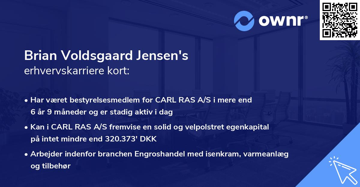 Brian Voldsgaard Jensen's erhvervskarriere kort