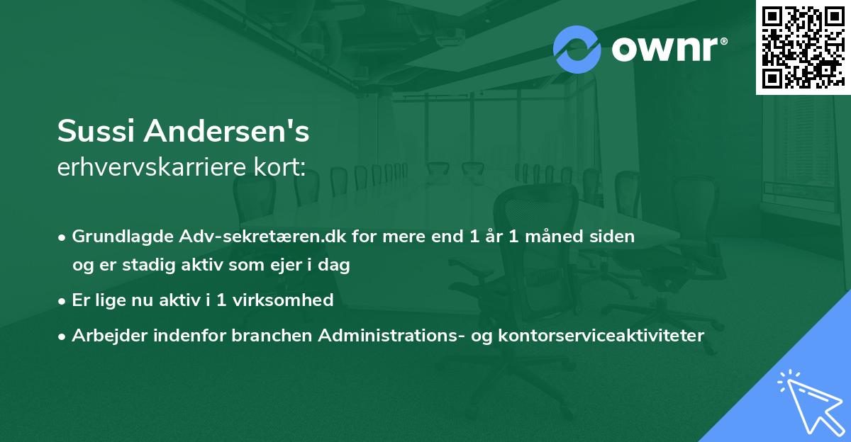 Sussi Andersen's erhvervskarriere kort