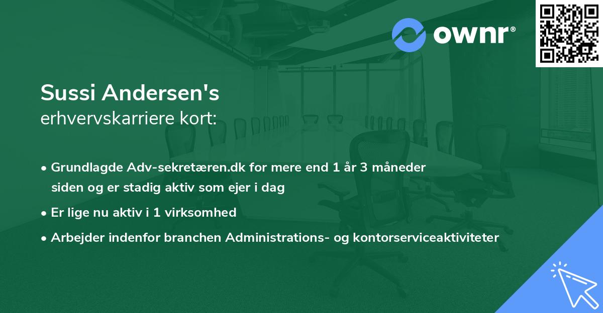 Sussi Andersen's erhvervskarriere kort