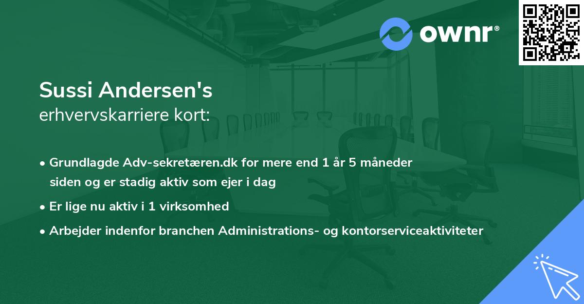 Sussi Andersen's erhvervskarriere kort