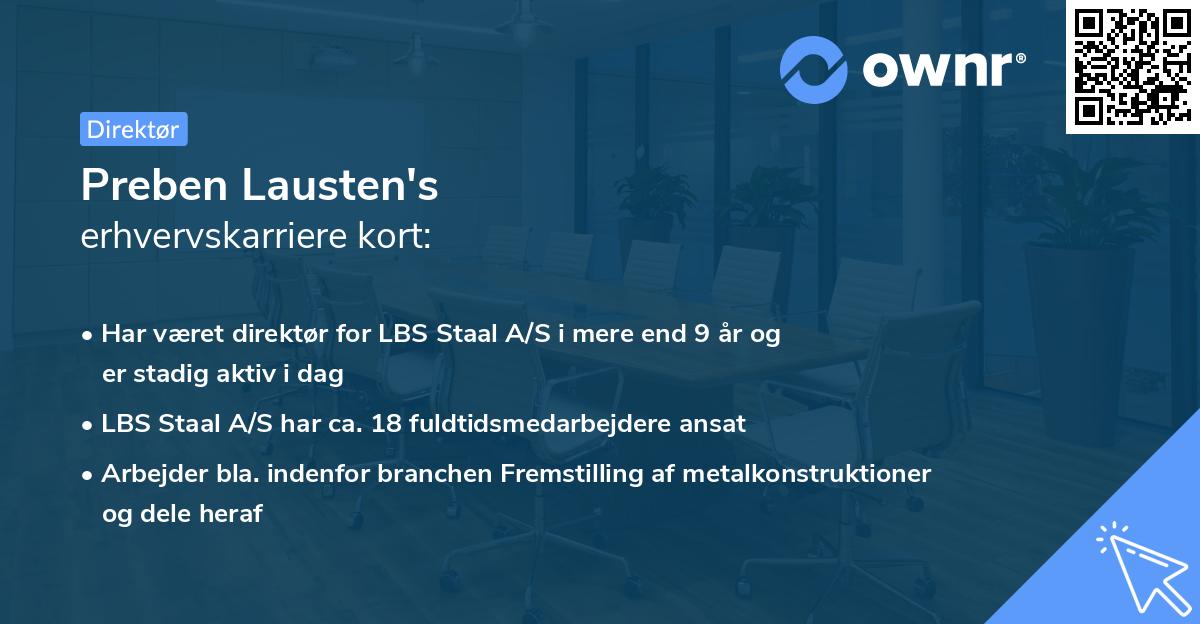 Preben Lausten's erhvervskarriere kort
