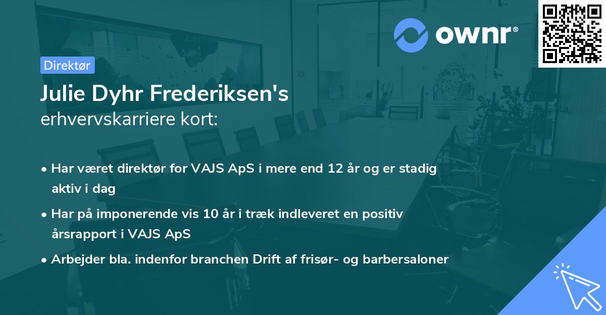 Julie Dyhr Frederiksen's erhvervskarriere kort