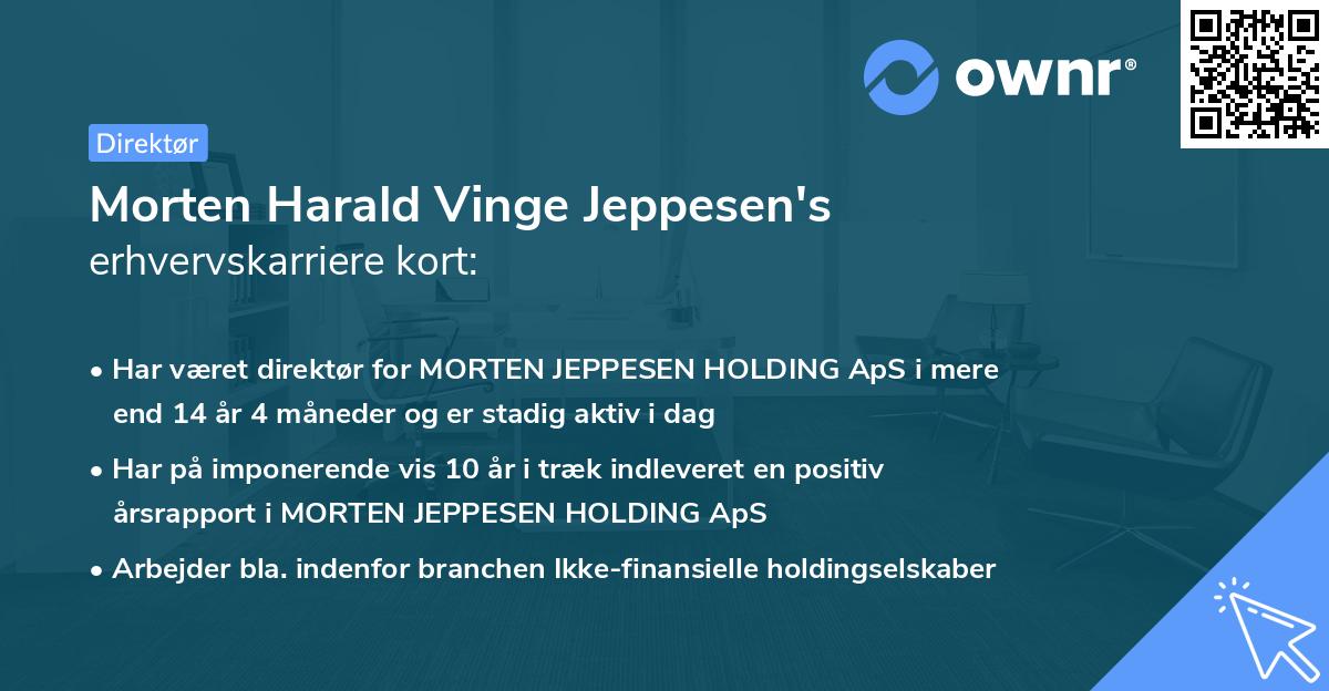 Morten Harald Vinge Jeppesen's erhvervskarriere kort