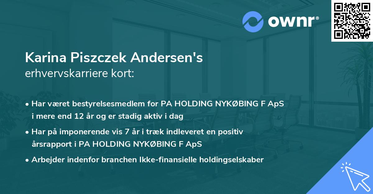Karina Piszczek Andersen's erhvervskarriere kort