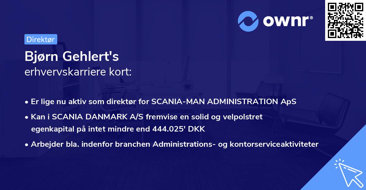 Bjørn Gehlert's erhvervskarriere kort