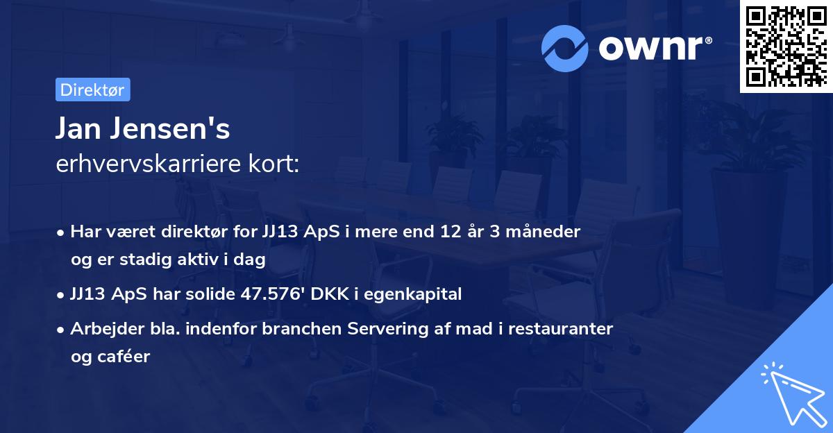 Jan Jensen's erhvervskarriere kort