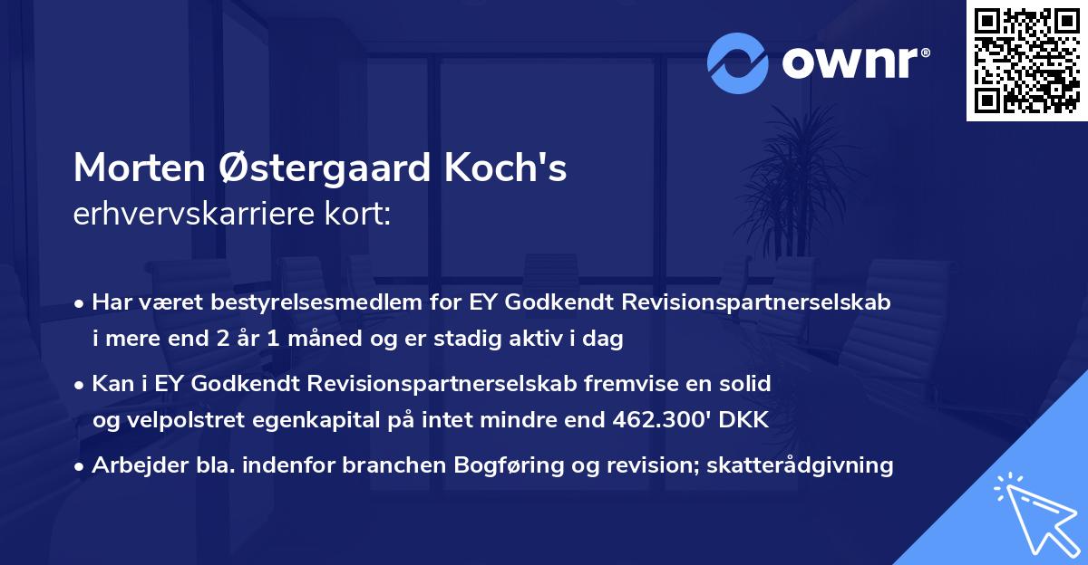 Morten Østergaard Koch's erhvervskarriere kort