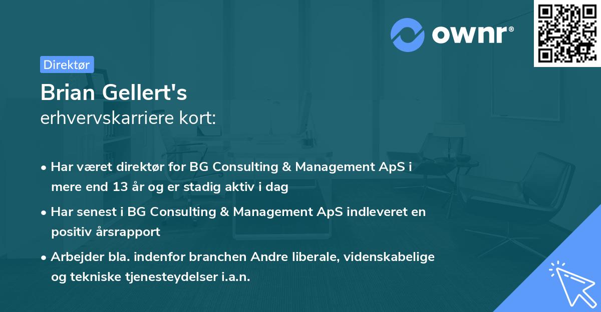 Brian Gellert's erhvervskarriere kort