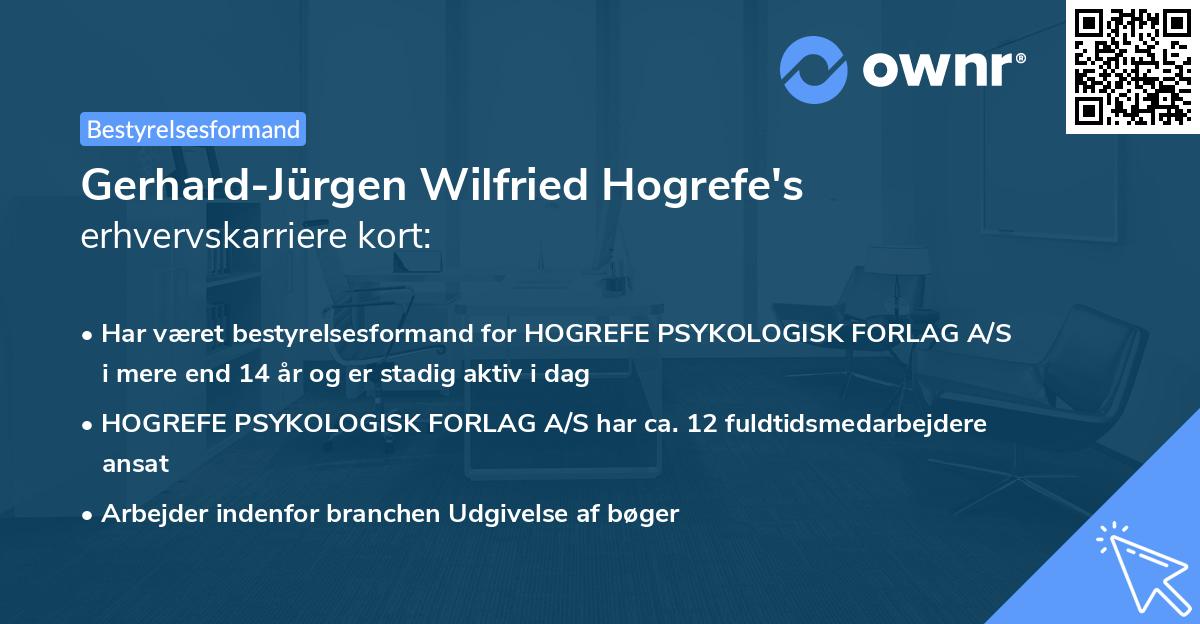 Gerhard-Jürgen Wilfried Hogrefe's erhvervskarriere kort