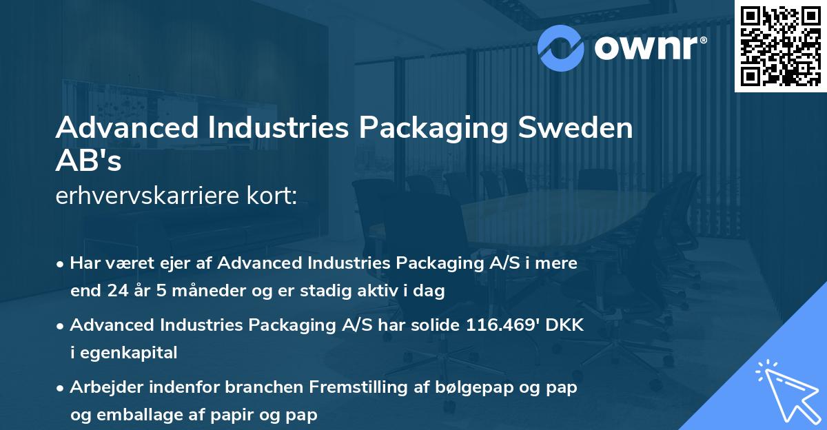 Advanced Industries Packaging Sweden AB's erhvervskarriere kort