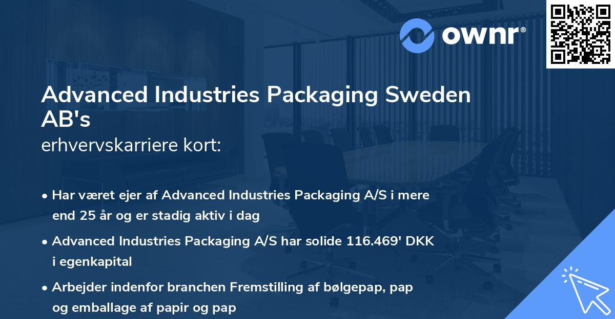 Advanced Industries Packaging Sweden AB's erhvervskarriere kort