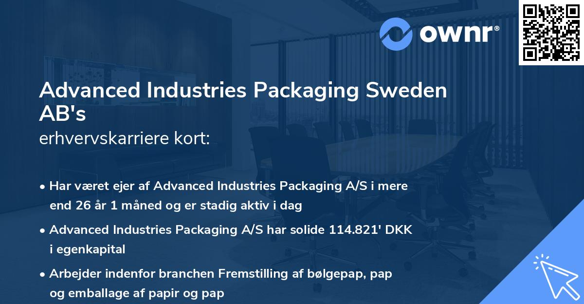 Advanced Industries Packaging Sweden AB's erhvervskarriere kort