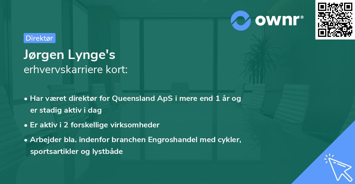 Jørgen Lynge's erhvervskarriere kort