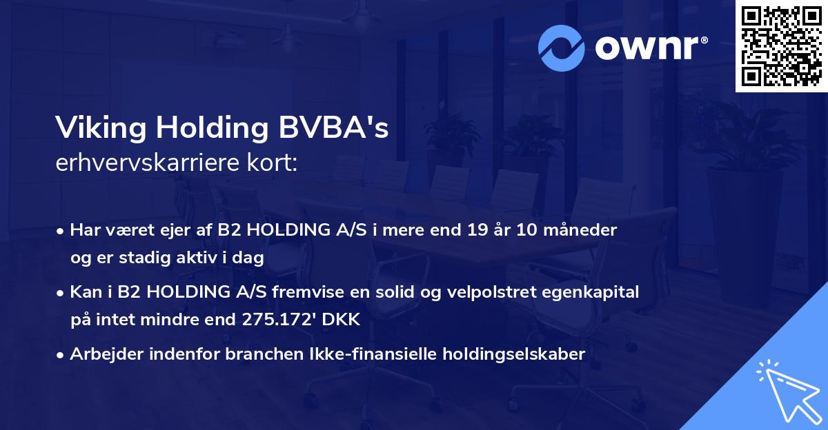 Viking Holding BVBA's erhvervskarriere kort
