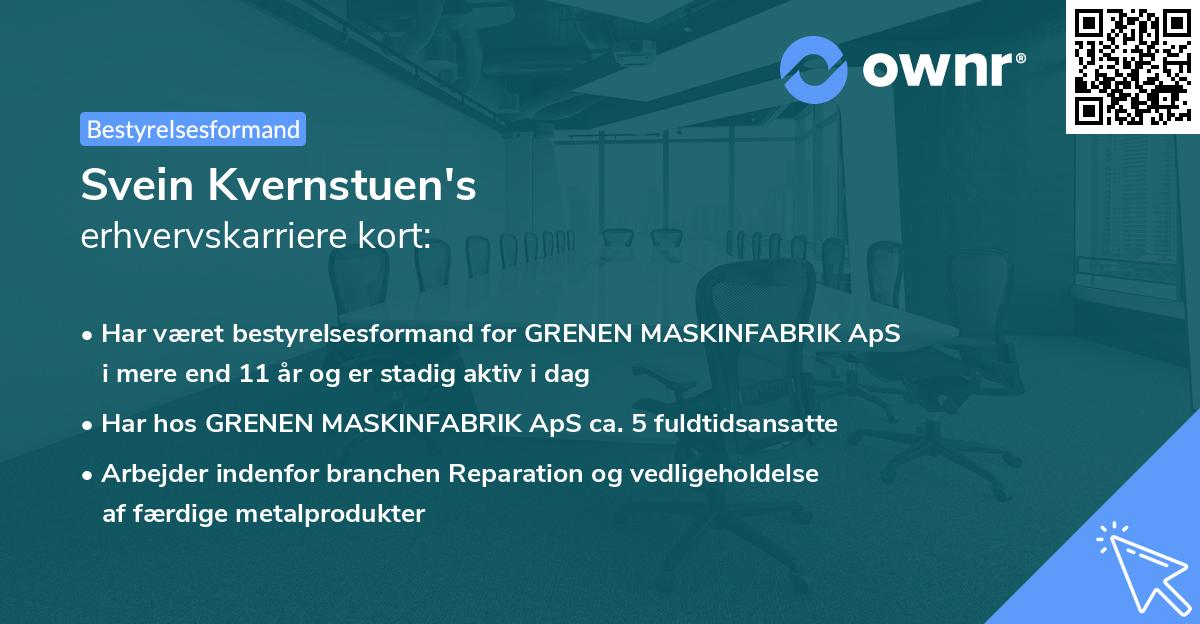 Svein Kvernstuen's erhvervskarriere kort