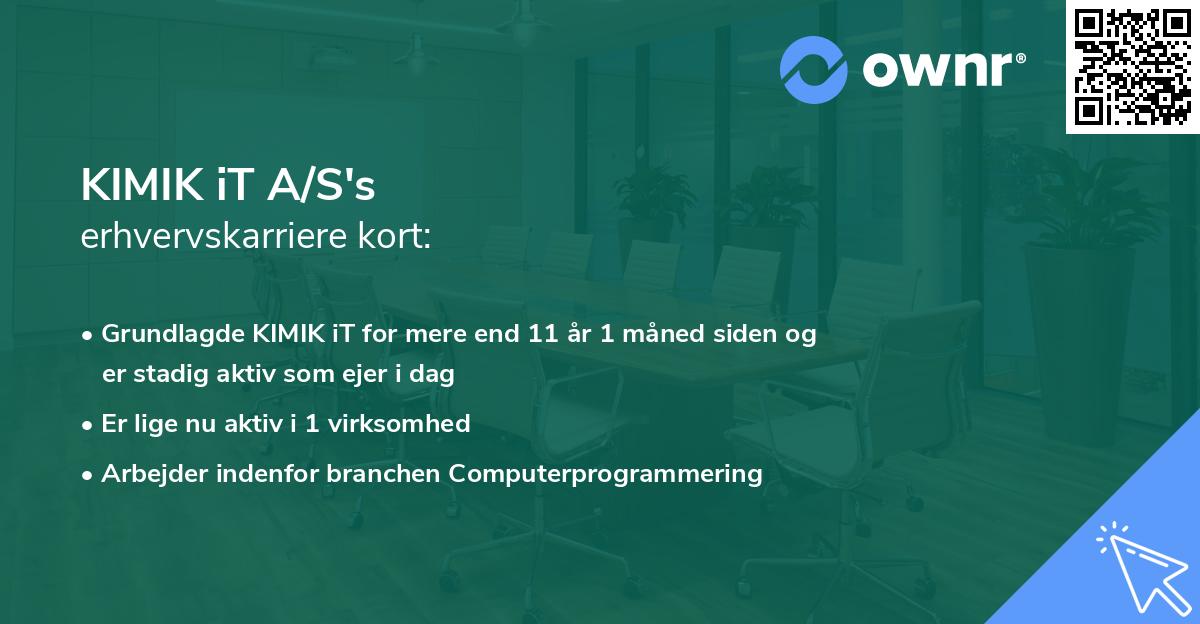 KIMIK iT A/S's erhvervskarriere kort