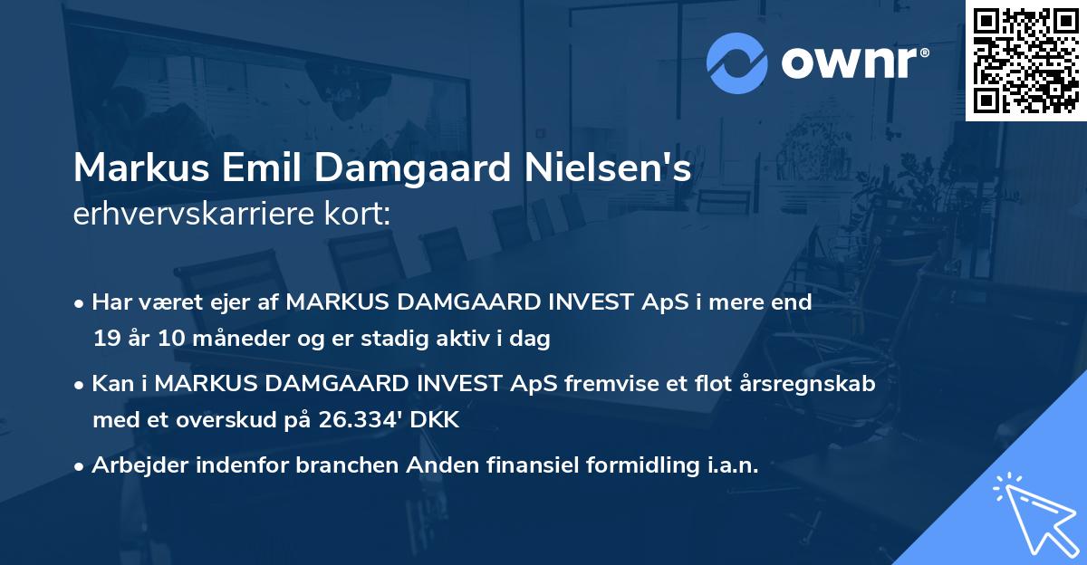 Markus Emil Damgaard Nielsen's erhvervskarriere kort
