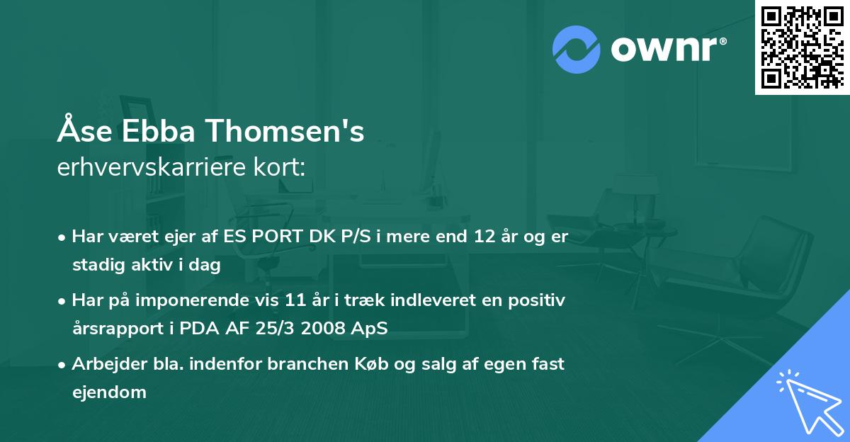 Åse Ebba Thomsen's erhvervskarriere kort