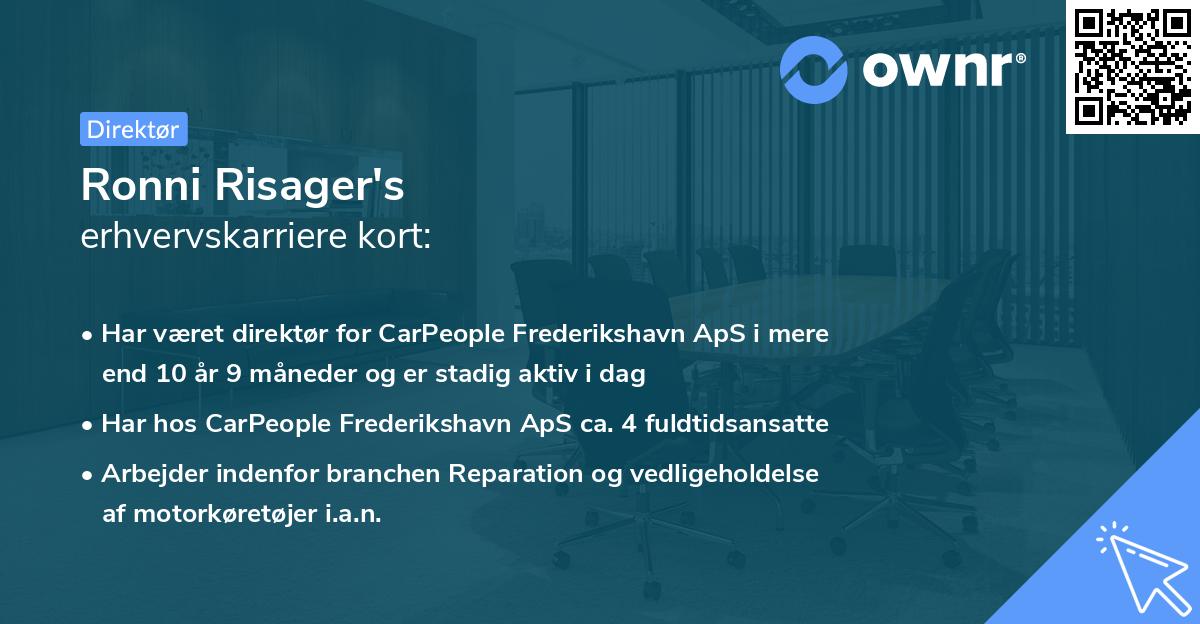 Ronni Risager's erhvervskarriere kort